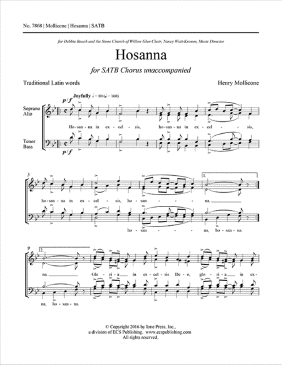 Hosanna 4-Part scores gallery preview page 1