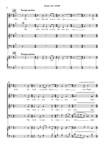 I Will Lift My Eyes To The Hills - Psalm 121 (SATB) image number null