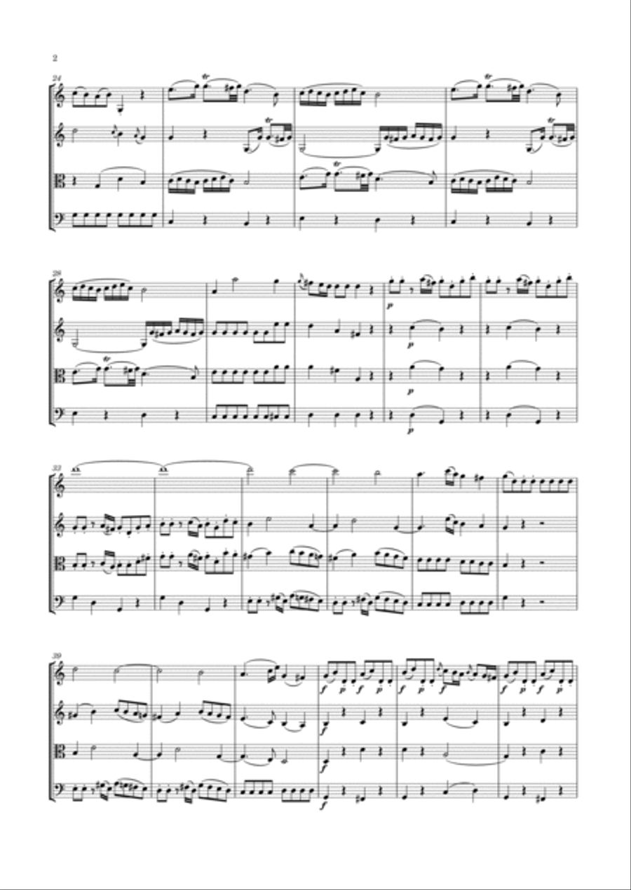Mozart - String Quartet No.4 in C major, K.157 String Quartet scores gallery preview page 3