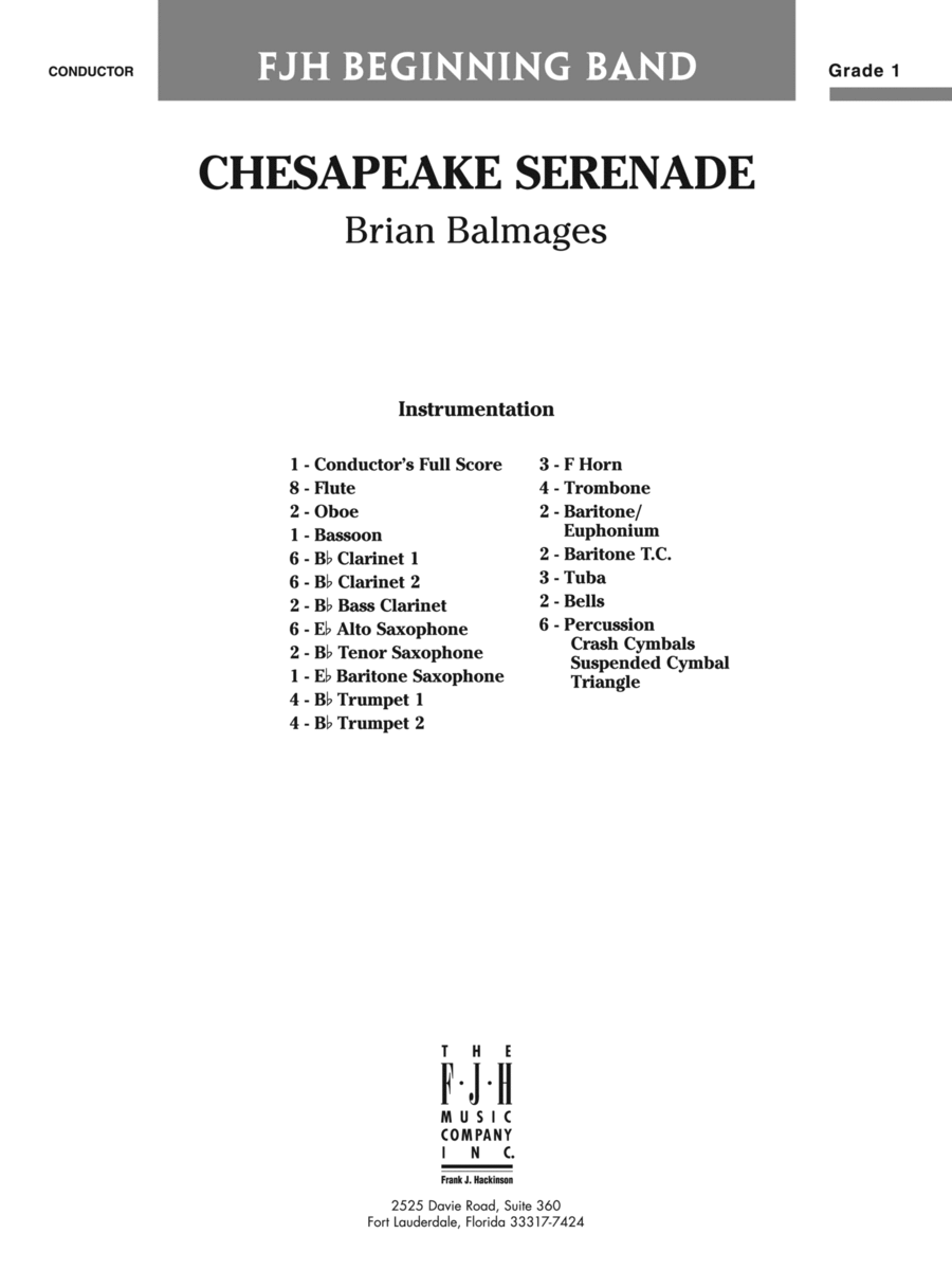 Chesapeake Serenade: Score Concert Band scores gallery preview page 1