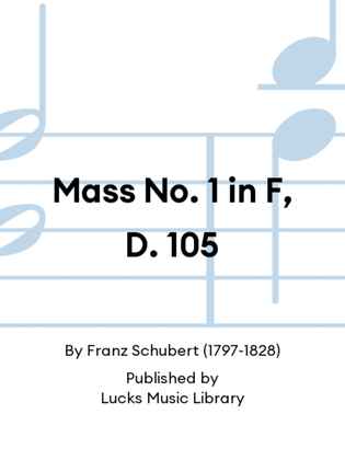 Book cover for Mass No. 1 in F, D. 105