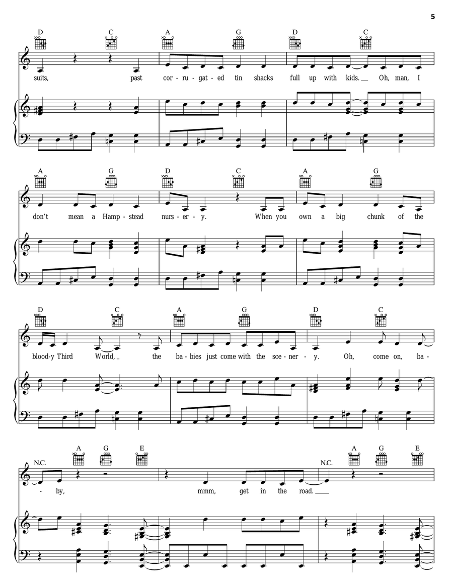 Middle Of The Road Middle Of The Road Piano, Vocal, Guitar scores gallery preview page 5