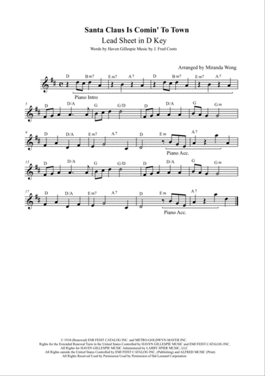 Santa Claus Is Comin' To Town Woodwind Ensemble scores gallery preview page 3