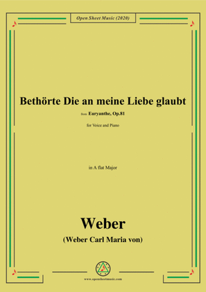 Book cover for Weber-Bethōrte Die an meine Liebe glaubt,in A flat Major