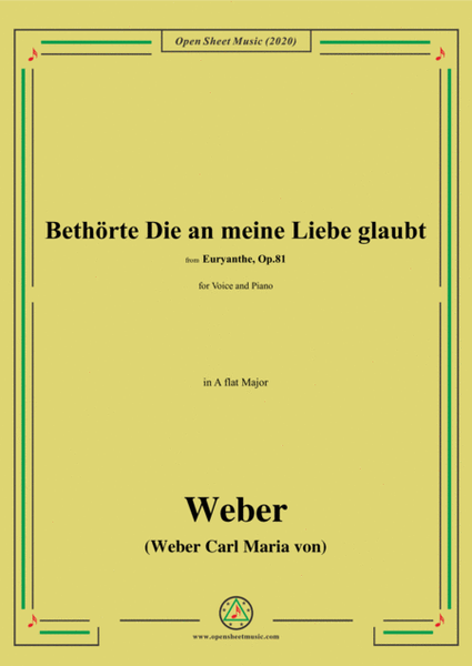 Weber-Bethōrte Die an meine Liebe glaubt,in A flat Major