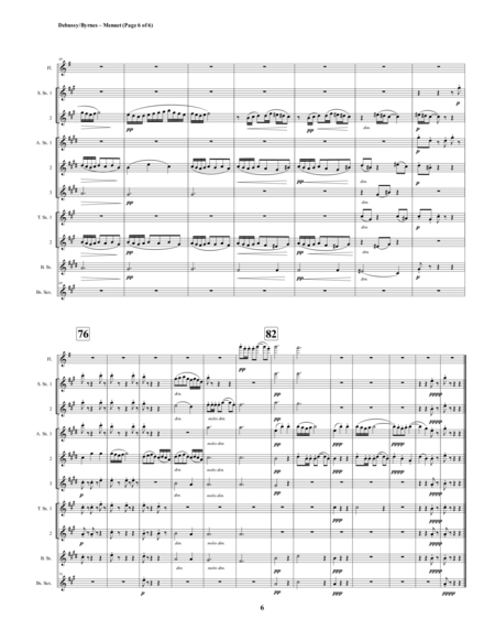 Menuet (Mvt. 3 from Debussy's Petite Suite for Saxophone Nonet + Flute image number null