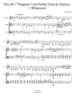 "Tangents" - Trio #2 for violin, viola & clarinet, op. 55