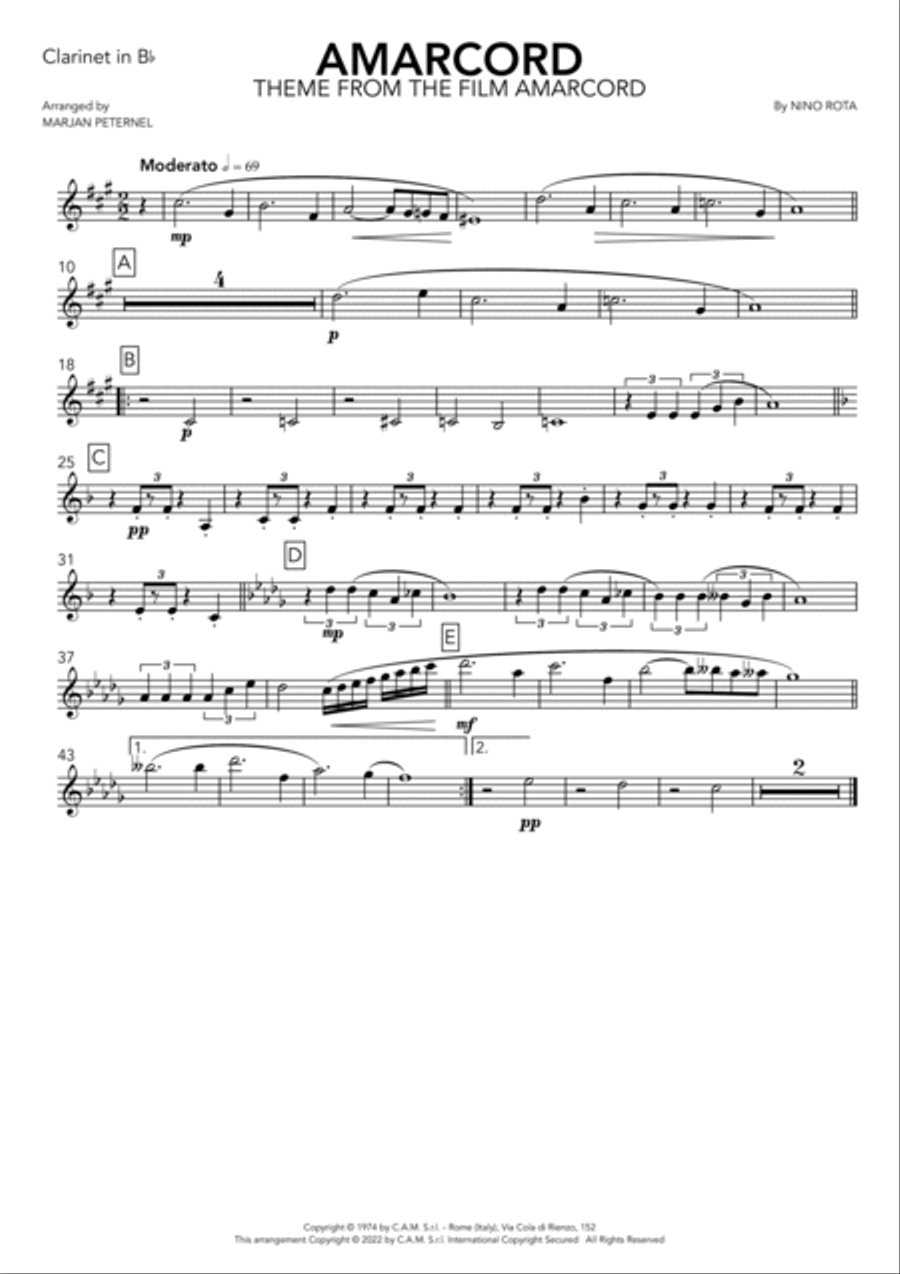 Amarcord Amarcord Clarinet scores gallery preview page 6