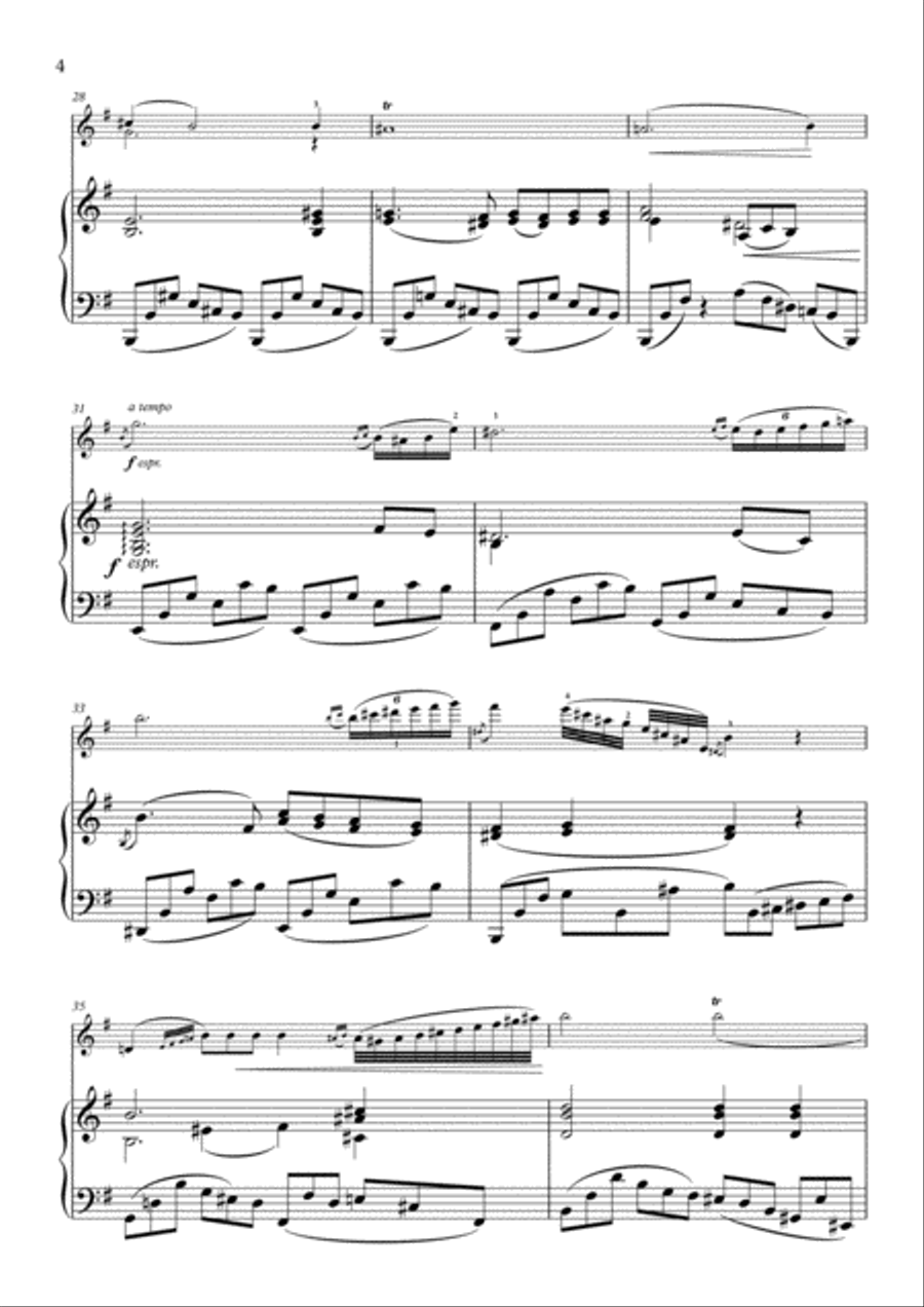 Chopin - Nocturne in E minor Op.72 For Violin and Piano Piano Solo scores gallery preview page 5
