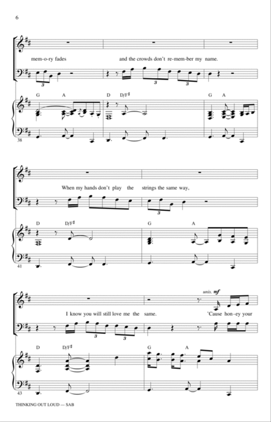 Thinking Out Loud (arr. Ed Lojeski) 3-Part scores gallery preview page 6