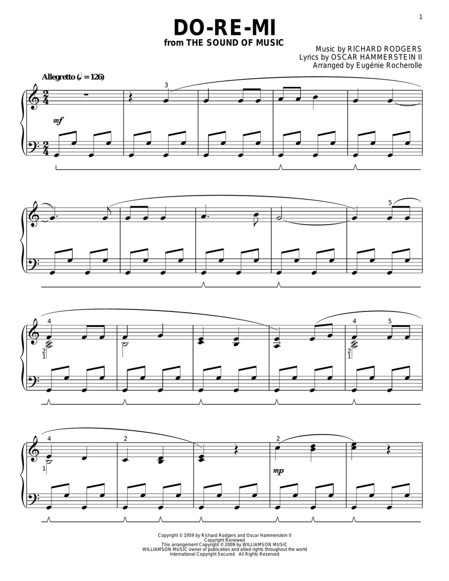 Do-Re-Mi (from The Sound of Music) Piano Solo scores gallery preview page 1