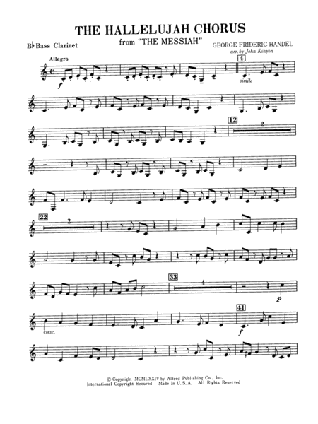 Hallelujah Chorus: B-flat Bass Clarinet