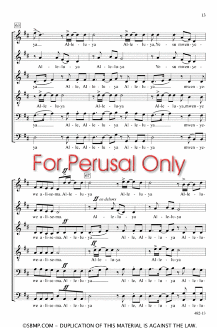 Wana Baraka - SSATBB Octavo A Cappella scores gallery preview page 12
