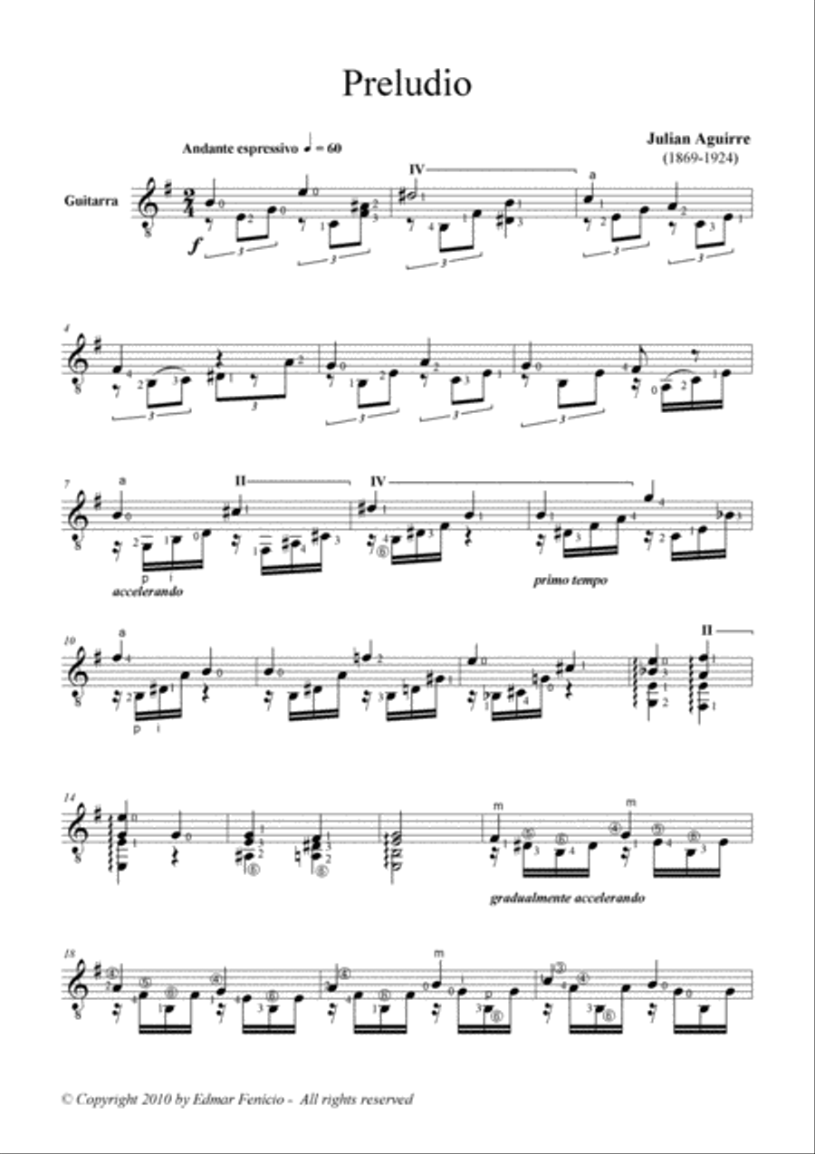 Preludio Guitar Solo scores gallery preview page 2