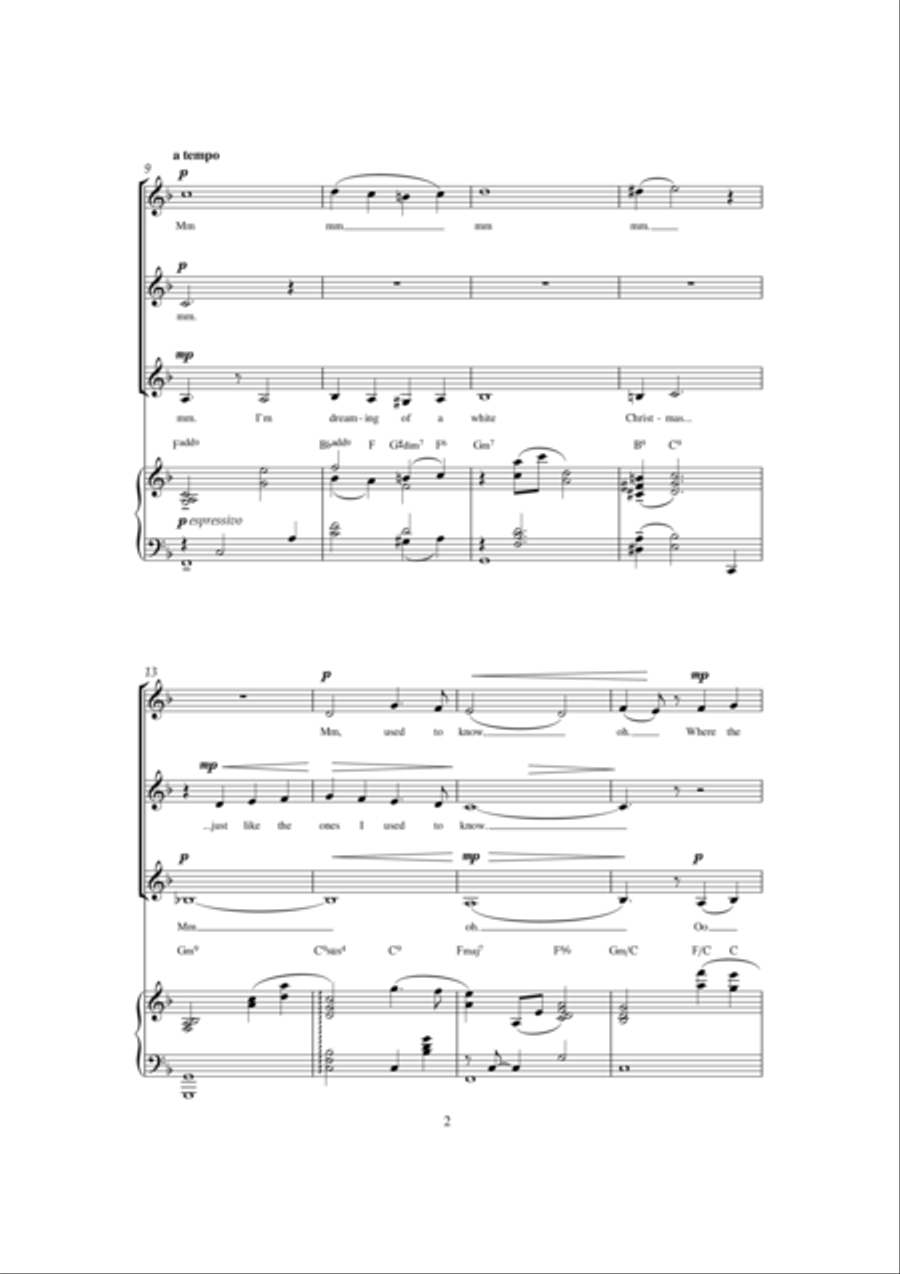 White Christmas (arr. Christopher Hussey) SSA scores gallery preview page 2
