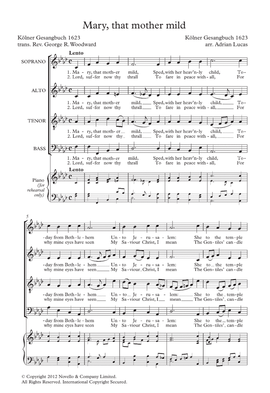 Mary, That Mother Mild 4-Part scores gallery preview page 1