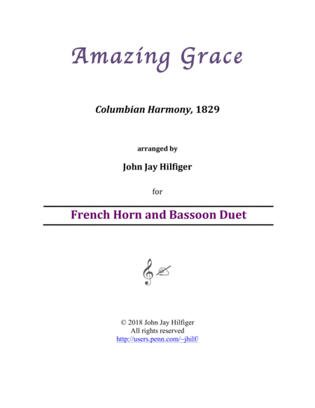 Amazing Grace for Horn and Bassoon image number null