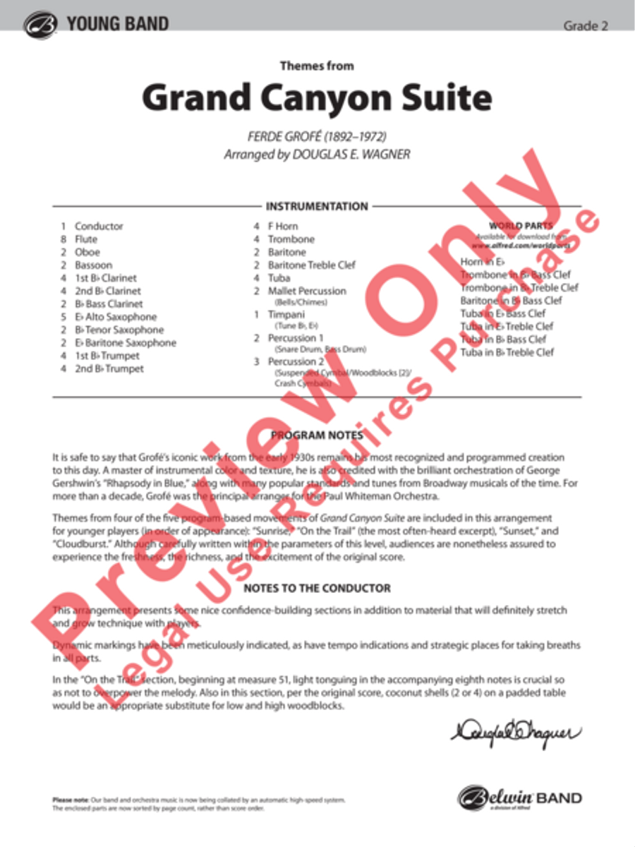 Grand Canyon Suite, Themes from Concert Band scores gallery preview page 2