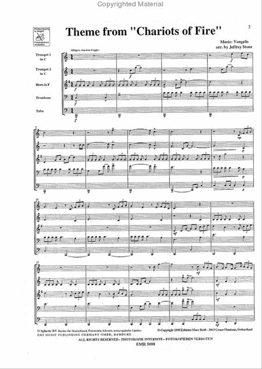 Theme From Chariots Of Fire Brass Quintet scores gallery preview page 3