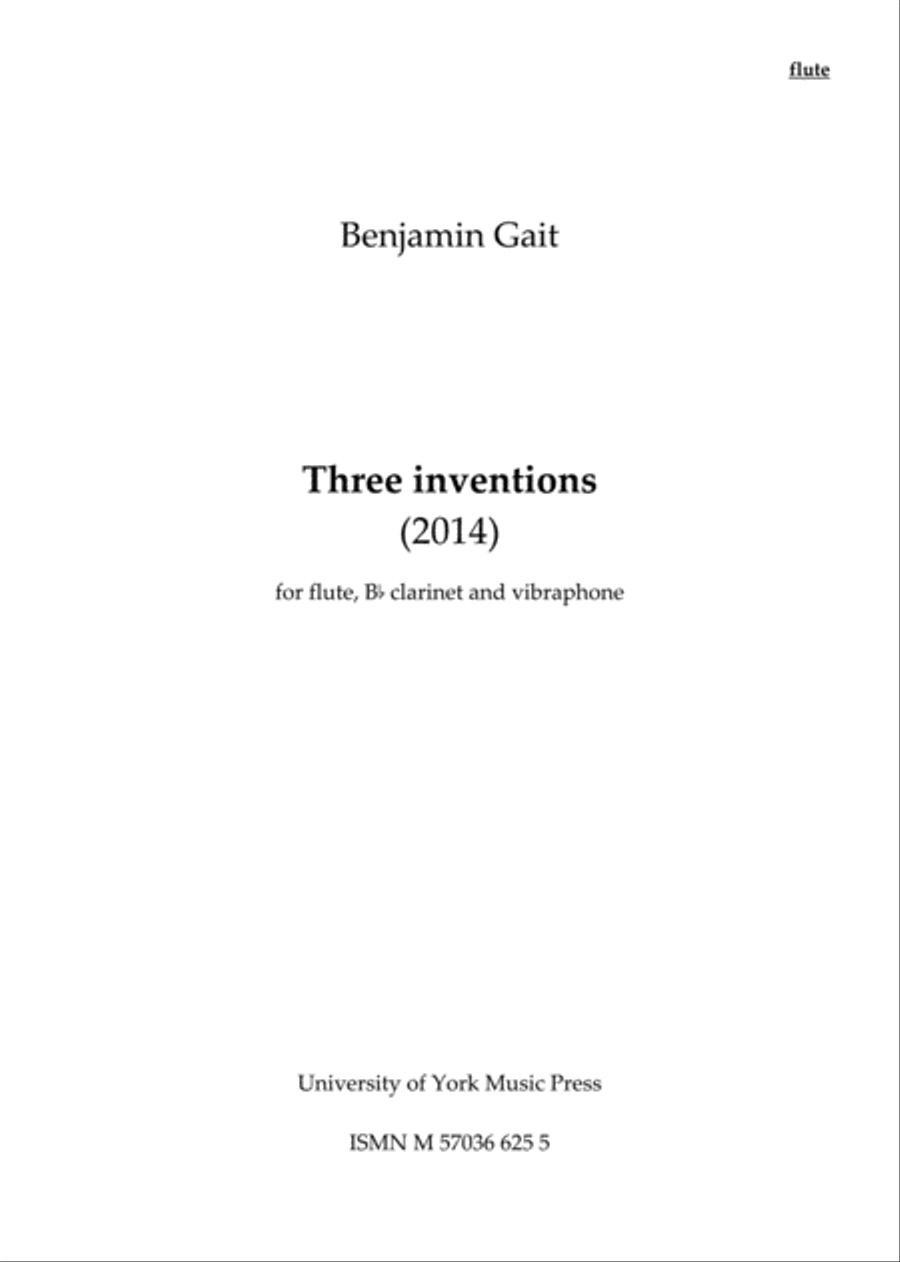 Three Inventions Three Inventions Clarinet scores gallery preview page 1