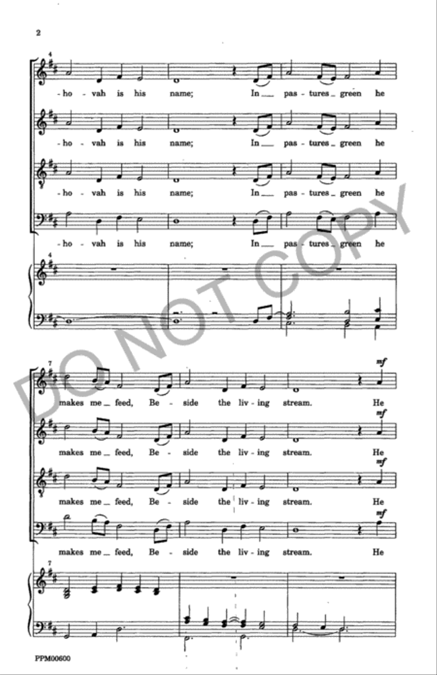 My Shepherd Will Supply My Need 4-Part scores gallery preview page 3
