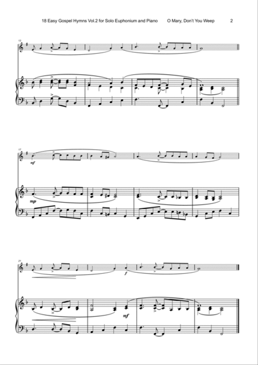 18 Gospel Hymns Vol.2 for Solo Euphonium and Piano