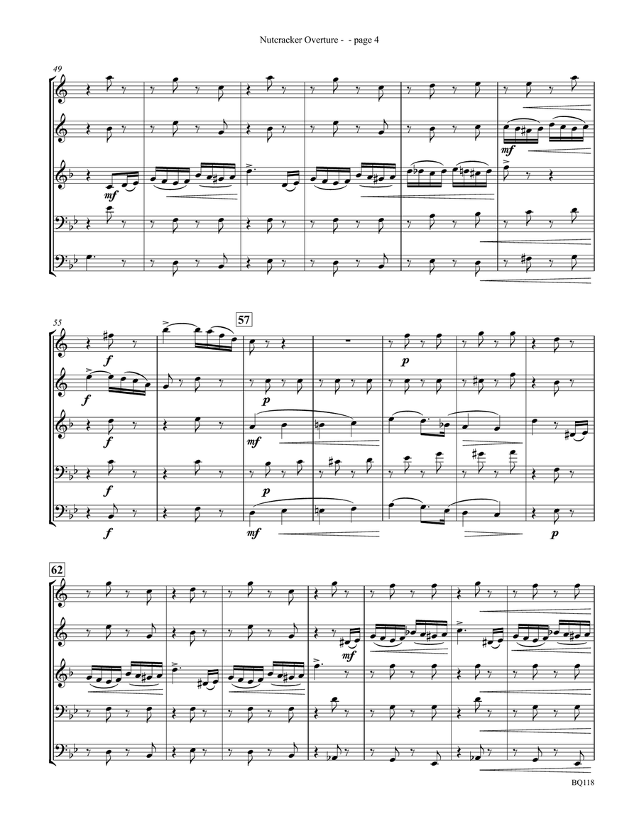 Nutcracker Suite Overture for Brass Quintet Brass Quintet scores gallery preview page 5