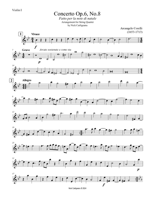 Concerto Op.6 No.8 "Fato per la note di natale" S.Q.