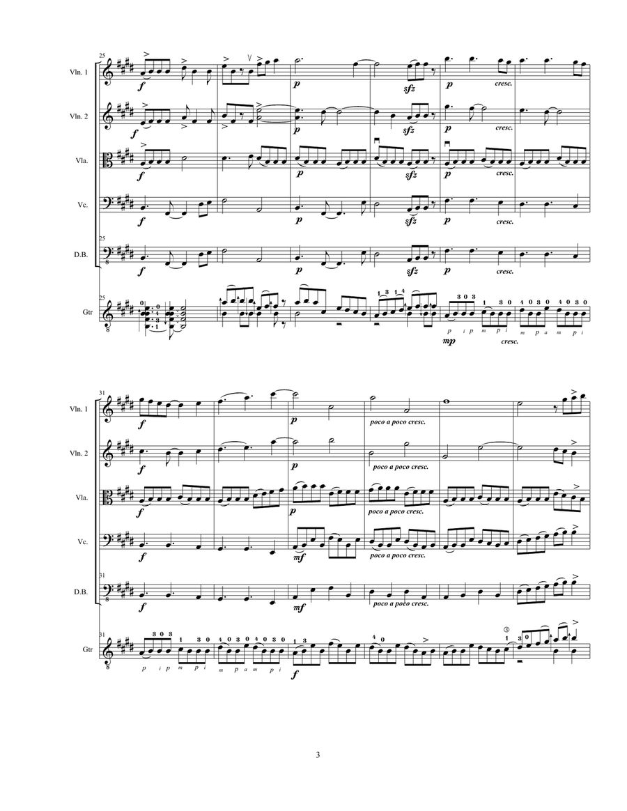Cumberland Concerto for Guitar and Strings Chamber Orchestra scores gallery preview page 3