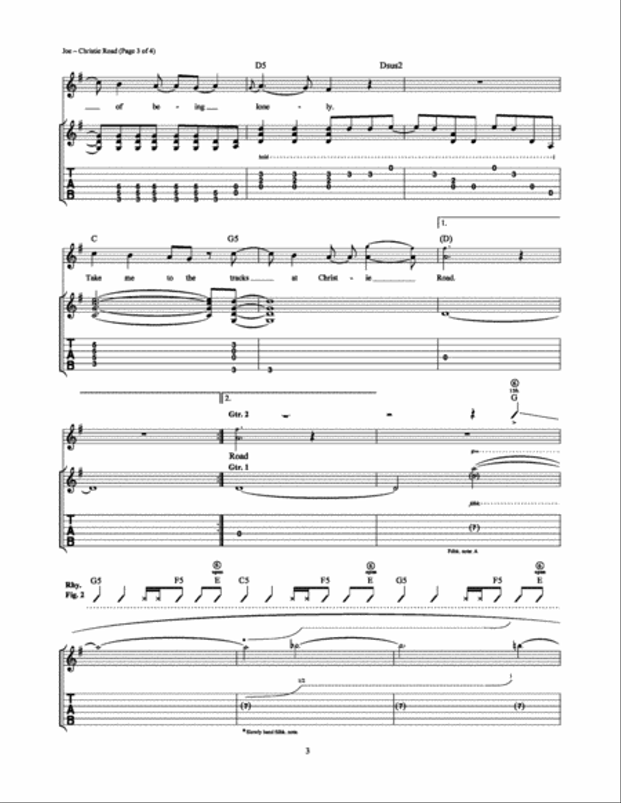 Christie Road Christie Road Electric Guitar scores gallery preview page 3