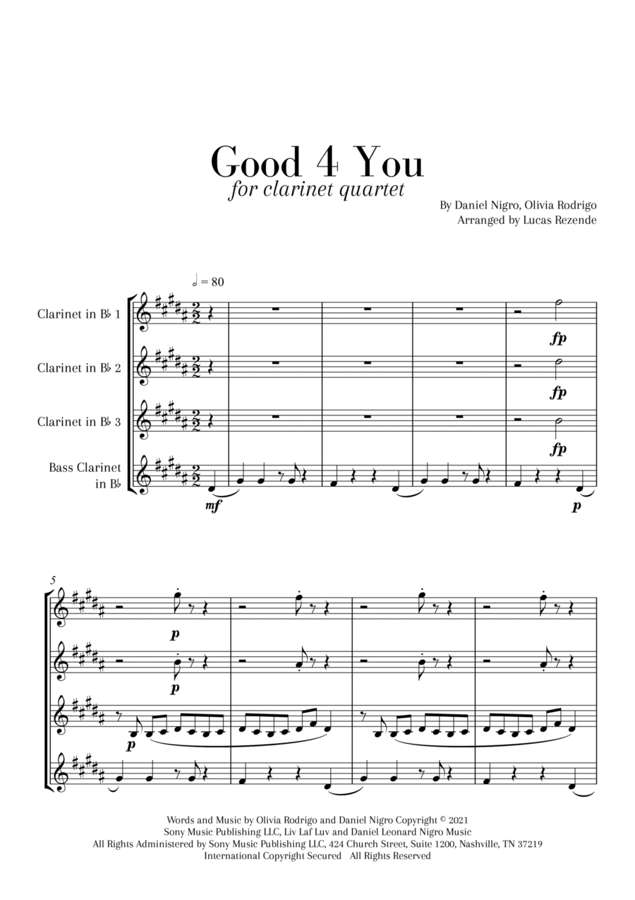 Good 4 U Woodwind Quartet scores gallery preview page 1