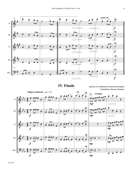 Little Symphony of Polish Carols - woodwind quintet image number null