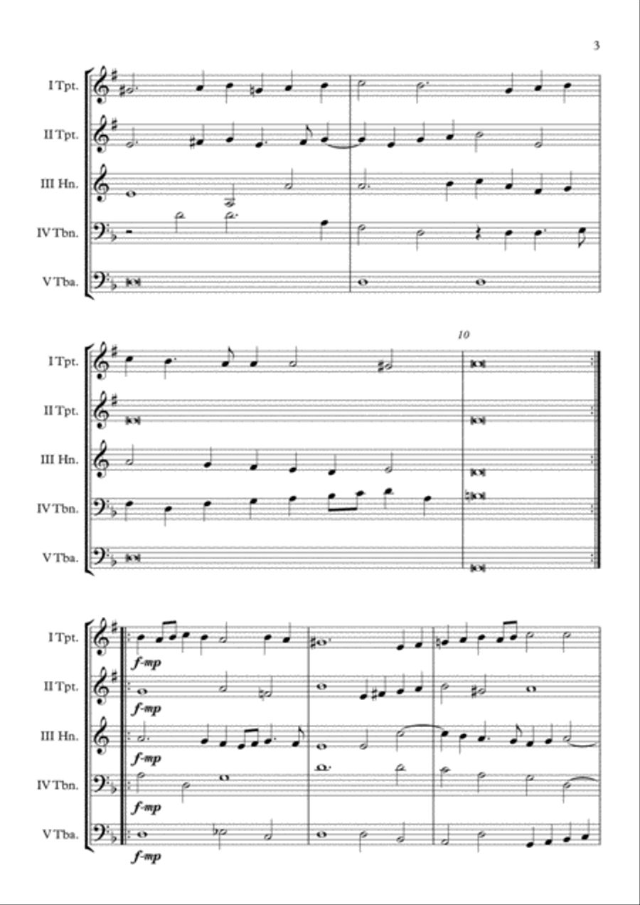 The Funerals PGA 31 (Anthony Holborne) Brass Quintet arr. Adrian Wagner Brass Quintet scores gallery preview page 3