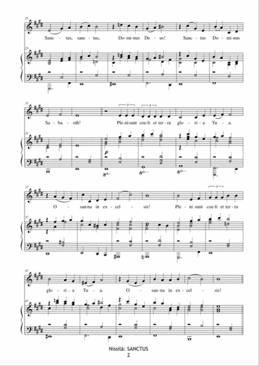Sanctus (middle range voice) Piano scores gallery preview page 2