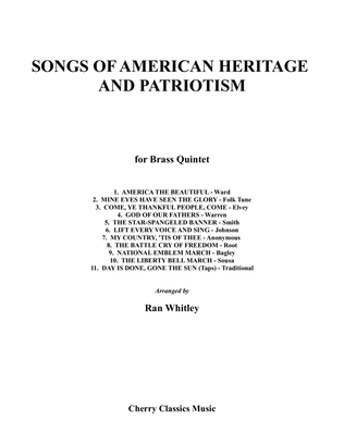 Book cover for Songs of American Heritage and Patriotism for Brass Quintet
