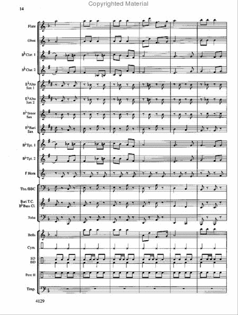 Jingle Bells Around the World Concert Band scores gallery preview page 14