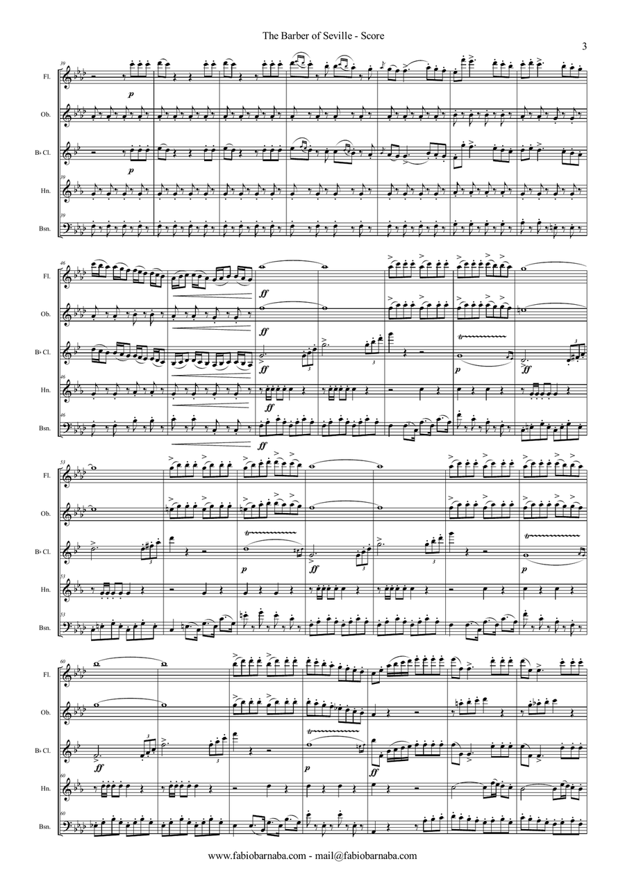 The Barber of Seville - Overture for Woodwind Quintet Woodwind Quintet scores gallery preview page 4