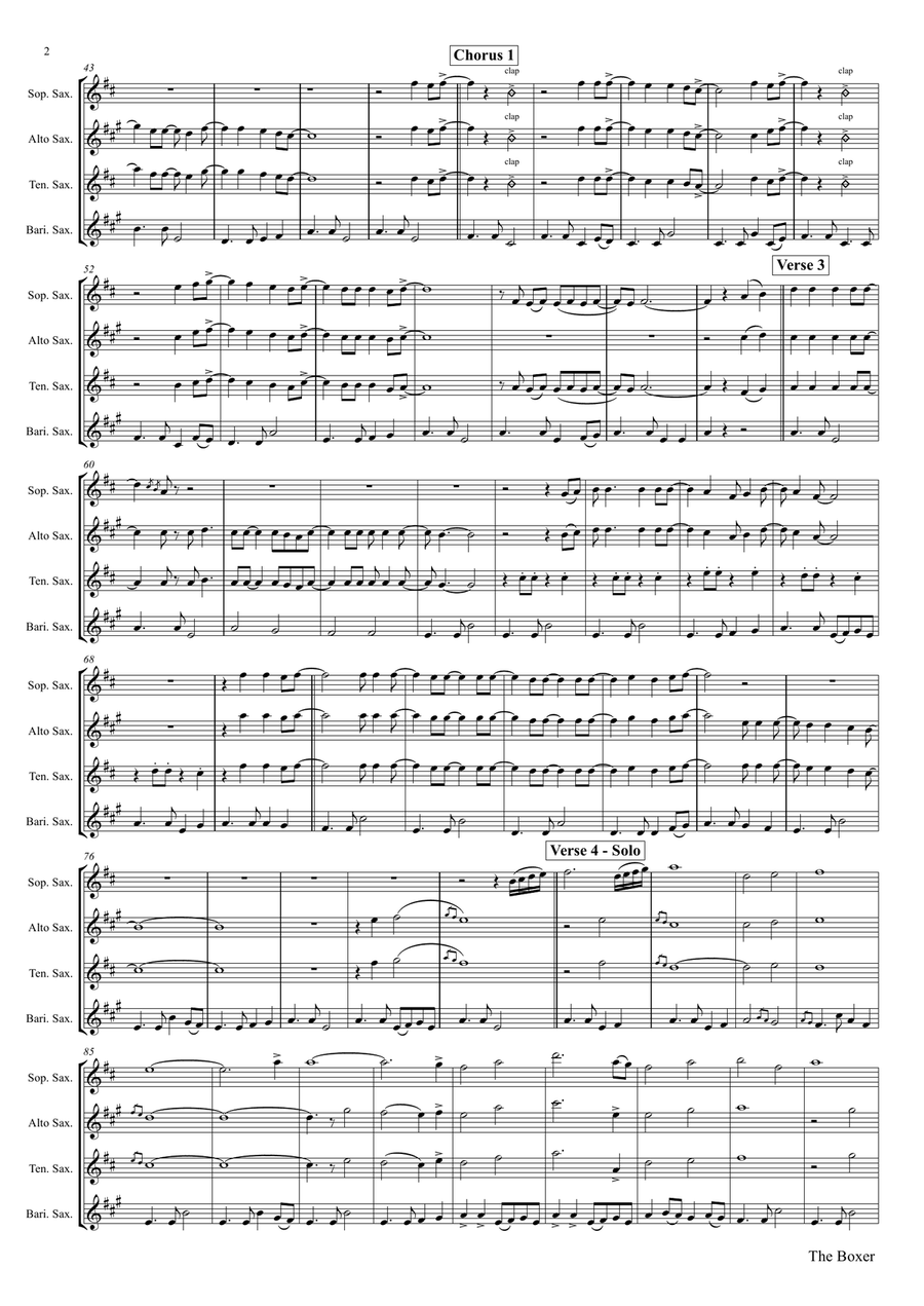 The Boxer Saxophone Quartet scores gallery preview page 2