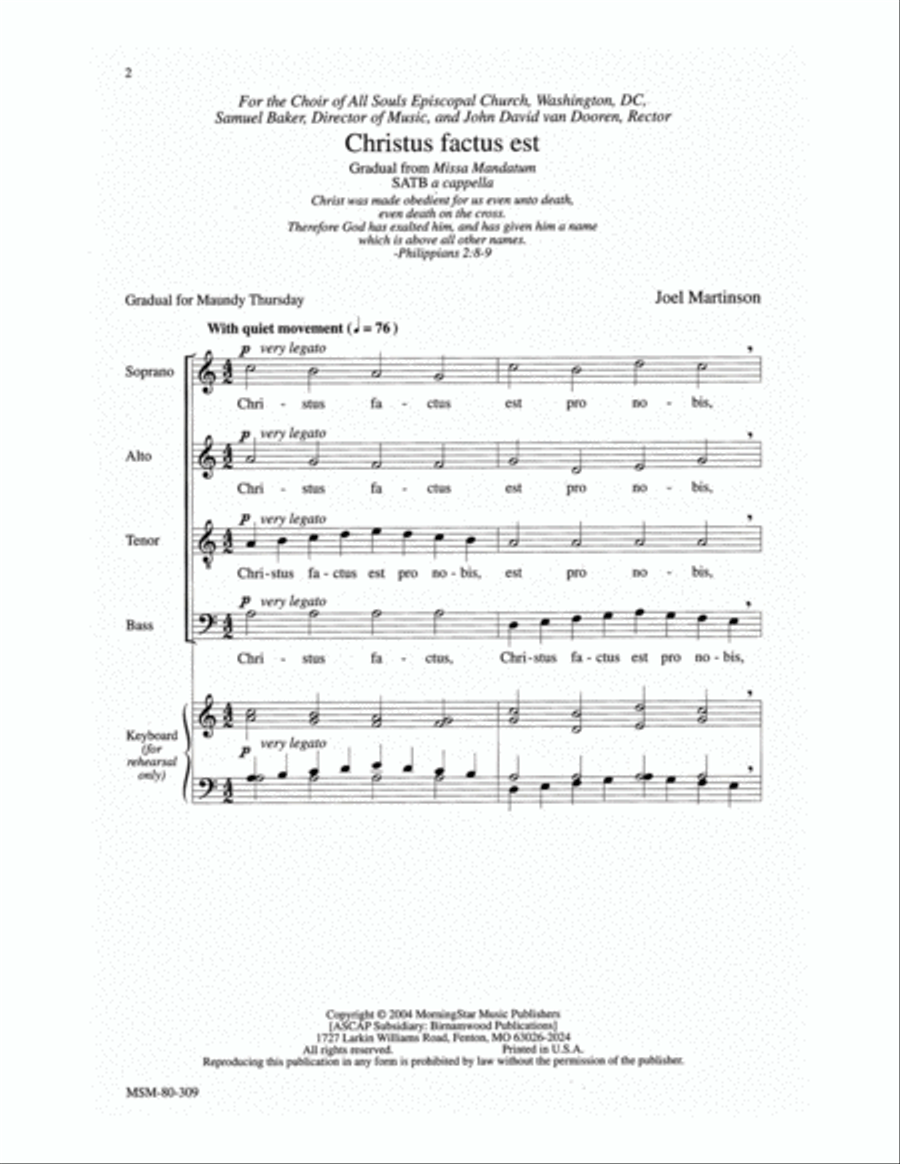 Christus factus est Christus factus est 4-Part scores gallery preview page 2