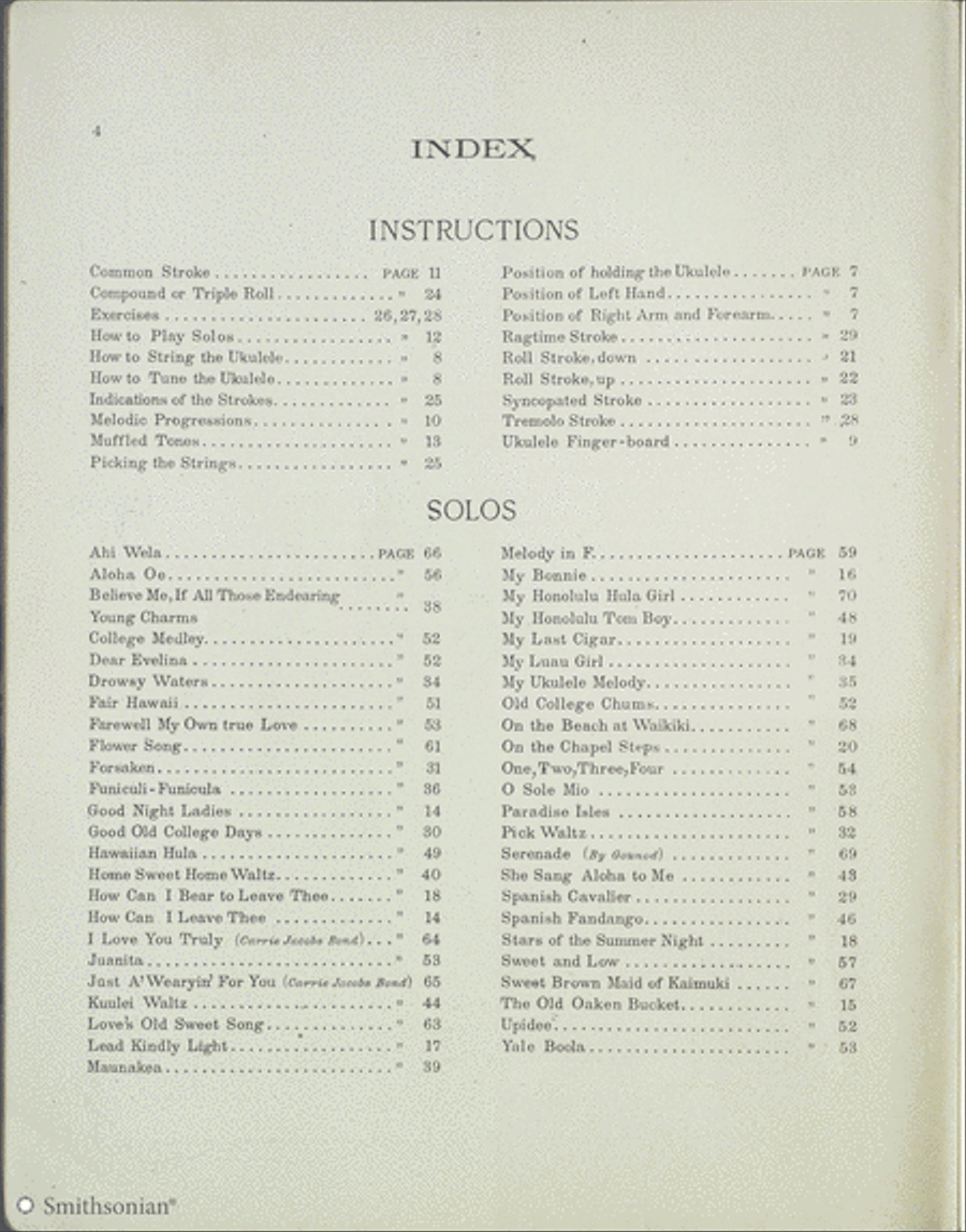 From The Ukulele as a solo Instrument: College Medley Ukulele scores gallery preview page 1