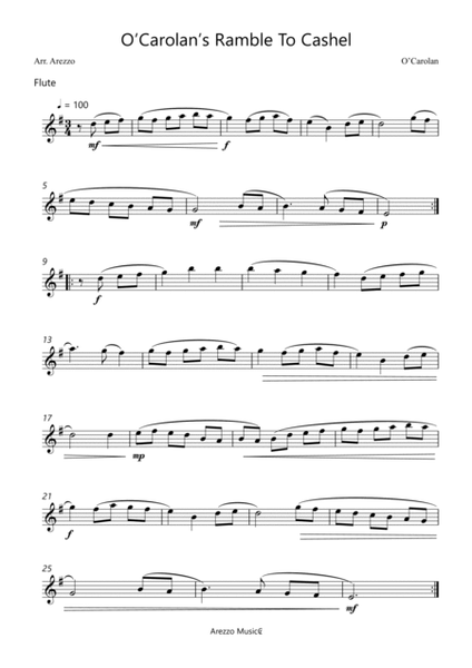 turlough'o carolan o'carolan ramble to cashel - flute and bassoon sheet music image number null