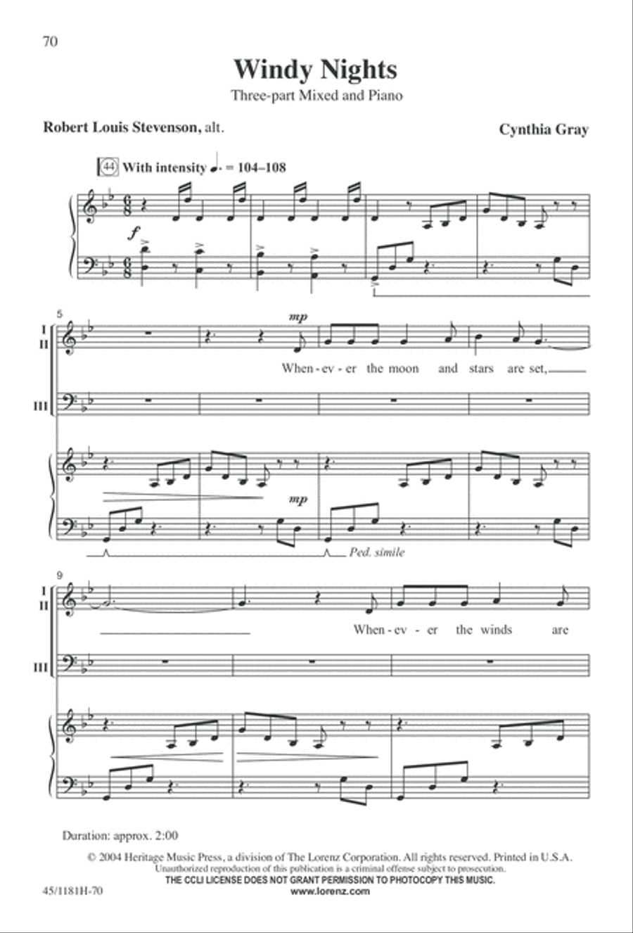 Contemporary Choral Classics 3-Part scores gallery preview page 70