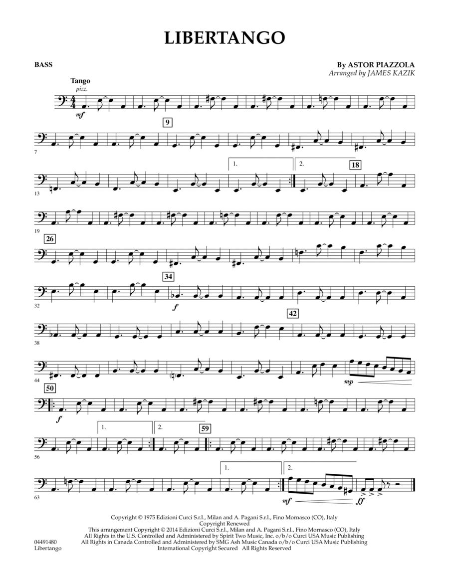 Libertango - Bass Part scores gallery preview page 1