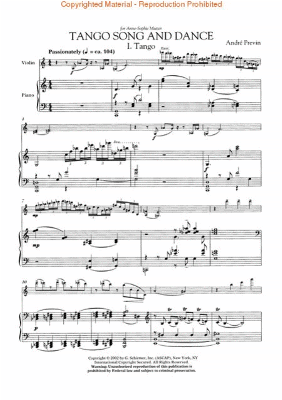 Tango Song and Dance Violin Solo scores gallery preview page 2