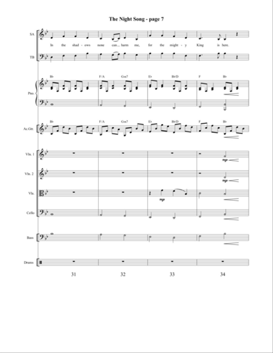 The Night Song 4-Part scores gallery preview page 8