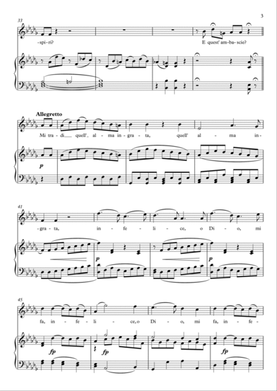 Mi tradi quell'alma ingrata - Don Giovanni (Db Major) Soprano Voice scores gallery preview page 4