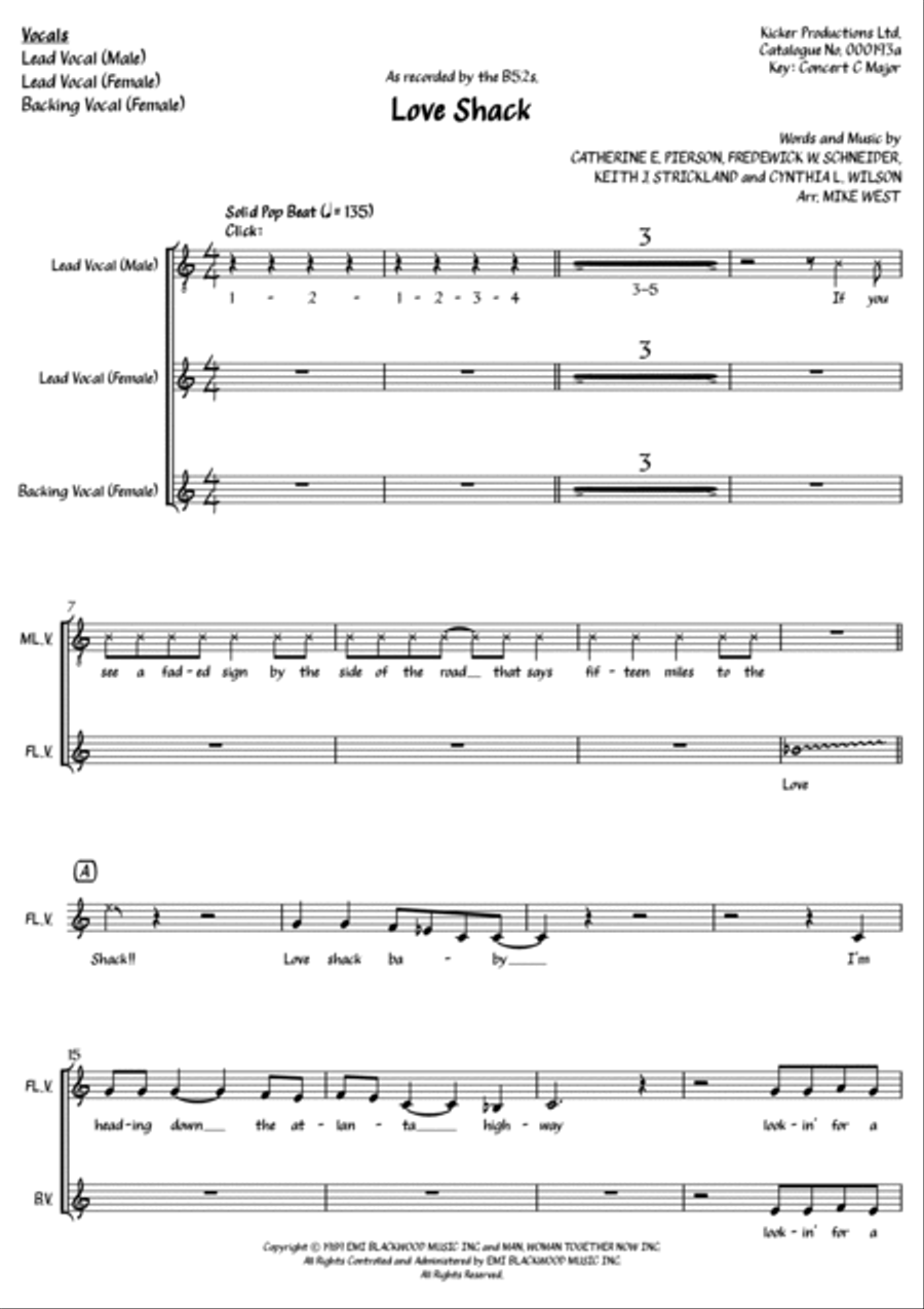 Love Shack Piano scores gallery preview page 2