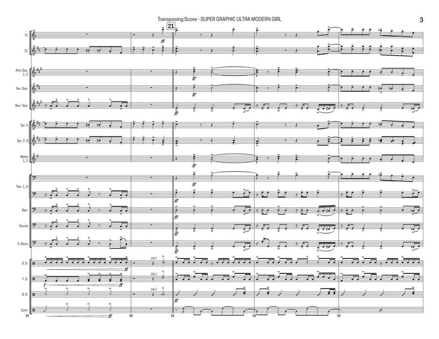 Super Graphic Ultra Modern Girl Marching Band scores gallery preview page 3