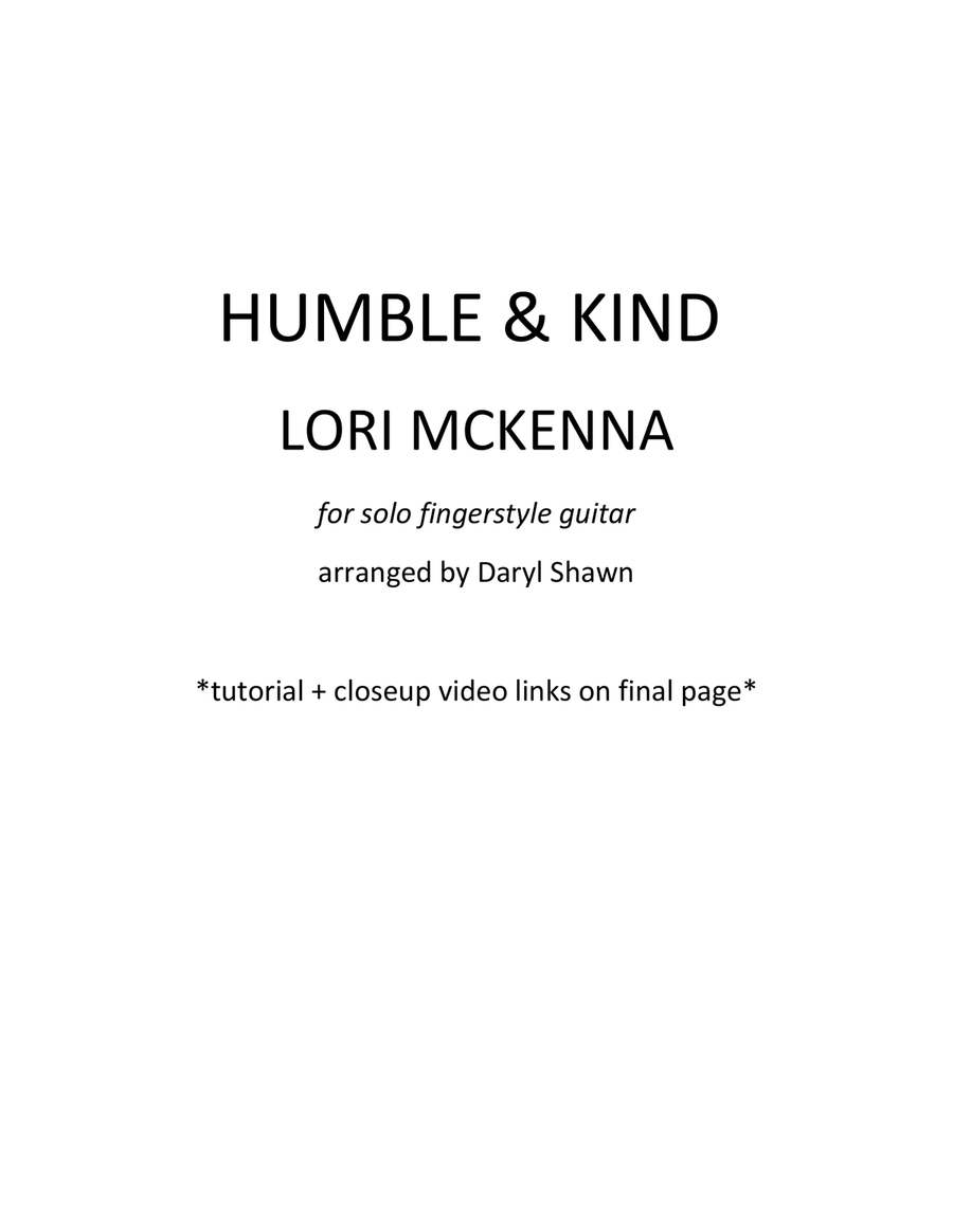 Humble And Kind Guitar Tablature scores gallery preview page 1