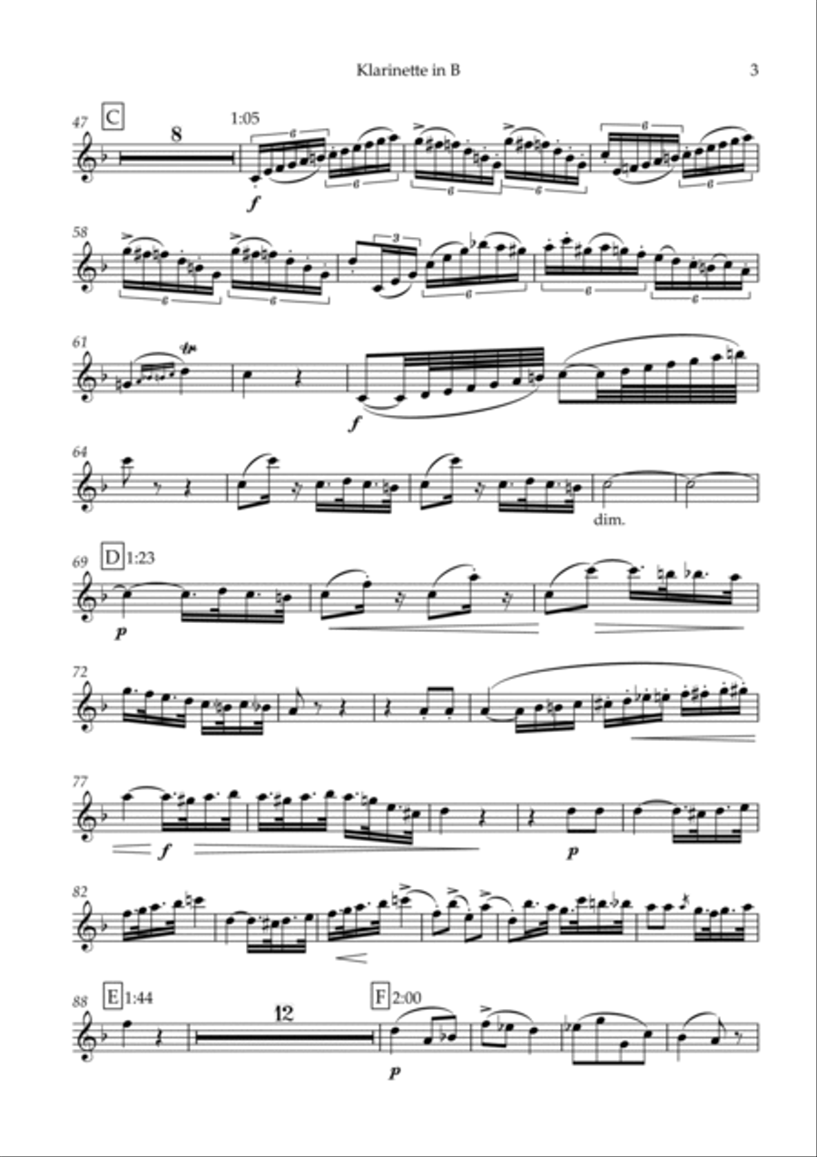Crusell Concerto for Clarinet No. 1 Op. 1 Part 3 Rondo Clarinet Solo scores gallery preview page 3